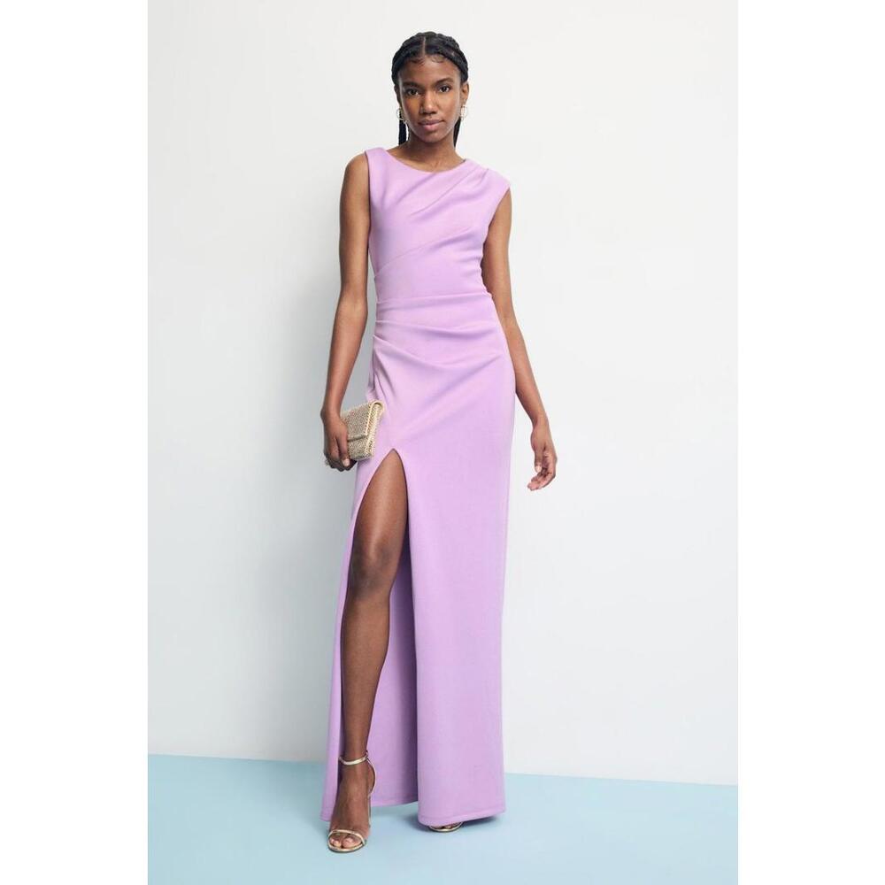 Black Halo Purple Braden Gown Size 6 with small hole